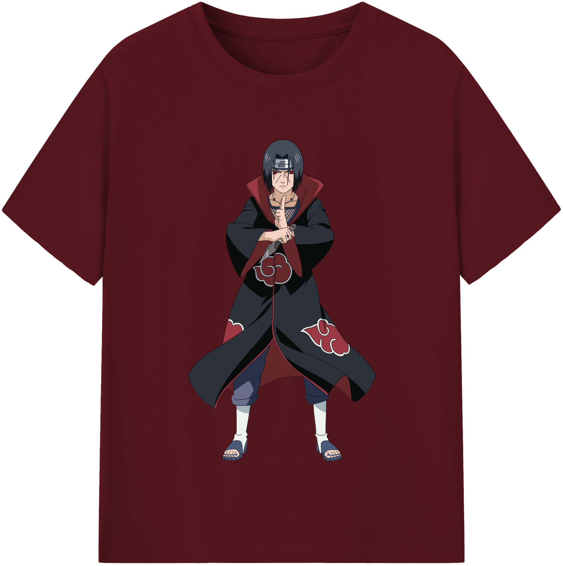 （画像用） NARUTO -ナルト- うちは イタチ Uchiha Itachi 綿100％半袖Tシャツ（フロントプリント）